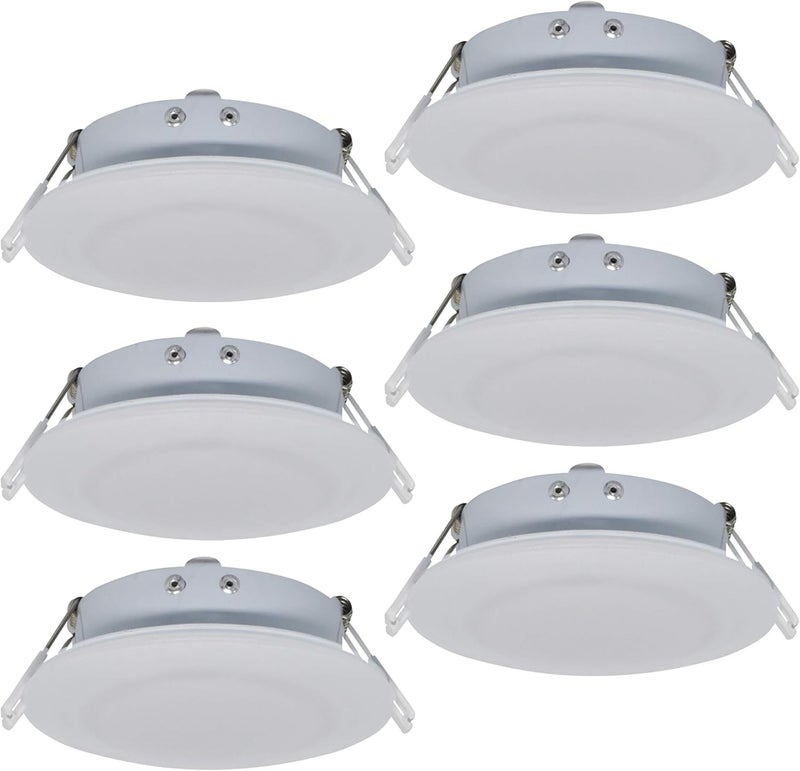 FACON 4.5inch 12V LED RV Puck Light - 6 Packs, 3400K Warm White, Full Aluminum Recessed 12Volt Interior Ceiling Lights for RV, Camper, Trailer, Boat, ETL Certified - Image 1