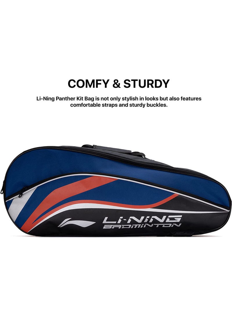 Li-Ning Panther Double Zipper Polyester Badminton Kit Bag | Size : Large | Stash pocket | Ample storage | Unisex - Men, Boys, Girls, Women - Image 4