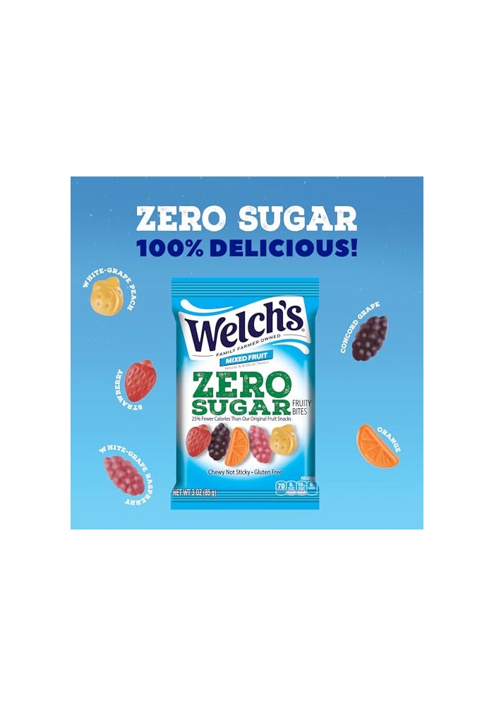 Welch's Welchs Zero Sugar Fruity Bites Mixed Fruit Snack Pack Gluten Free  Sugar Free Snacks 3oz Snack Pack Pack of 1 - Image 5