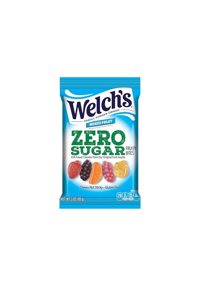 Welch's Welchs Zero Sugar Fruity Bites Mixed Fruit Snack Pack Gluten Free  Sugar Free Snacks 3oz Snack Pack Pack of 1 - Image 1
