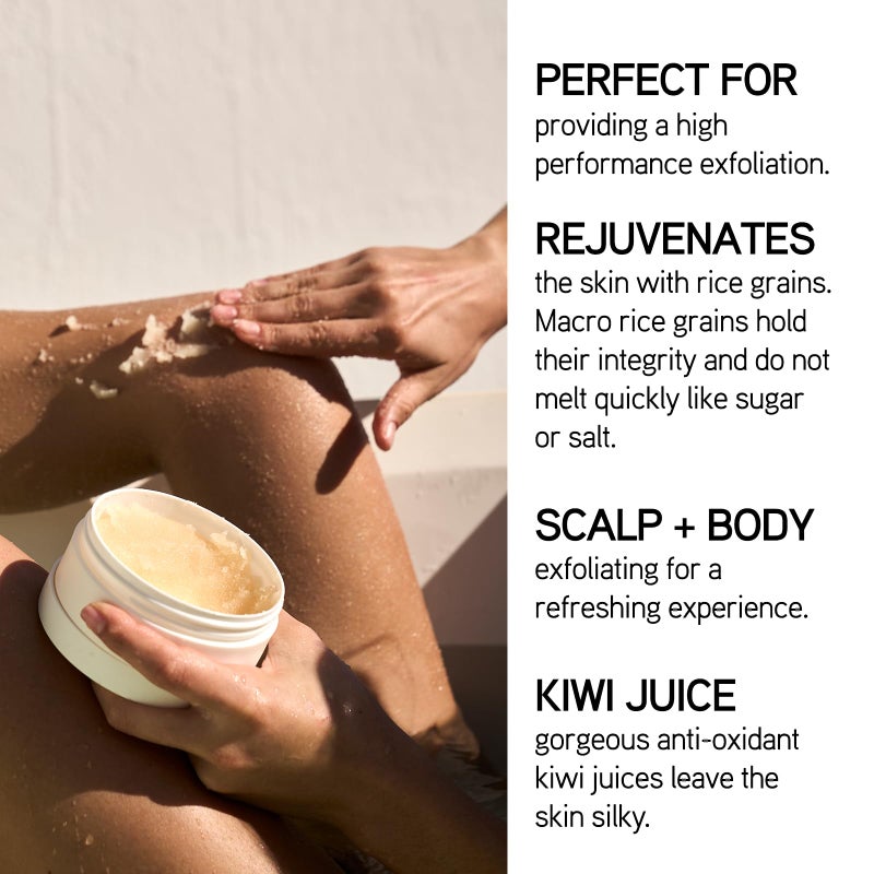 Iles Formula Scalp + Body Exfoliant - Dual Exfoliation with Rice Husk + Alpha Hydroxy Acids From Kiwi Fruit, Gentle Antioxidant - Dead Skin Remover & Rejuvenation - (50 ml) Bergamot Scent - Image 4