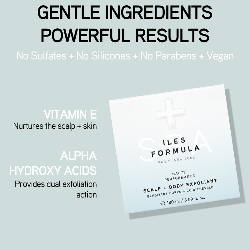 Iles Formula Scalp + Body Exfoliant - Dual Exfoliation with Rice Husk + Alpha Hydroxy Acids From Kiwi Fruit, Gentle Antioxidant - Dead Skin Remover & Rejuvenation - (50 ml) Bergamot Scent - Image 3