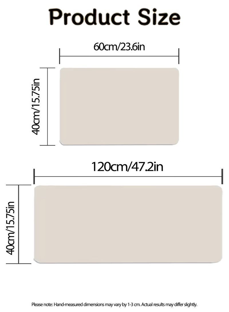 SHAOZHEN Kitchen Rugs Set 2 Pieces,40x60 & 40x120cm Non-Slip Cushioned Mats, Quick Dry, Soft & Cuttable, Easy Clean Floor Runner for Kitchen, Bathroom, Laundry, Elderly & Home Cooks - Image 2