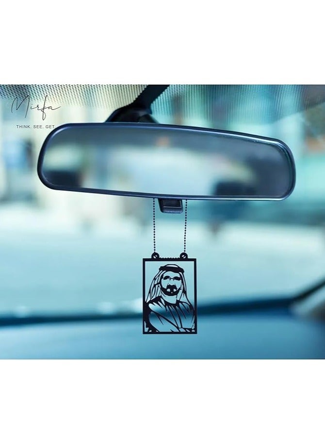 MIRFA Rearview Mirror Hanging Pendant - Wood - Black (HH Sheikh Mohammed Bin Rashid Al Maktoum)  - Image 1