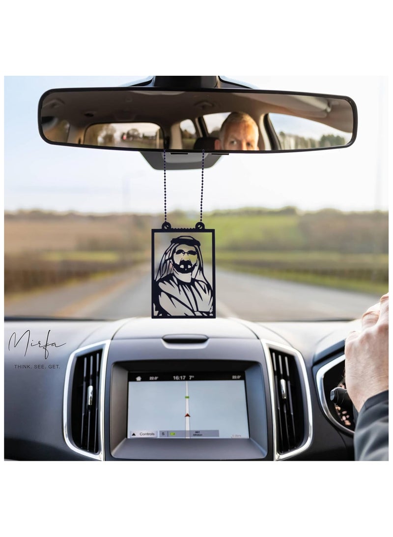 MIRFA Rearview Mirror Hanging Pendant - Wood - Black (HH Sheikh Mohammed Bin Rashid Al Maktoum)  - Image 2