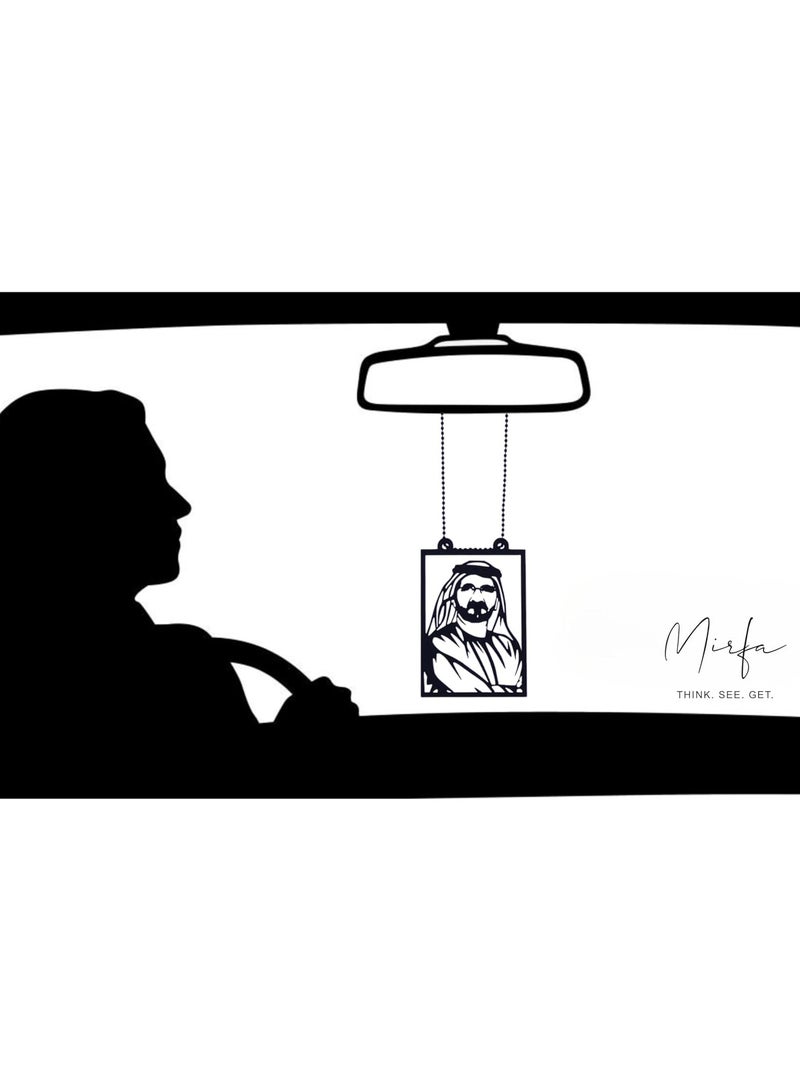 MIRFA Rearview Mirror Hanging Pendant - Wood - Black (HH Sheikh Mohammed Bin Rashid Al Maktoum)  - Image 3