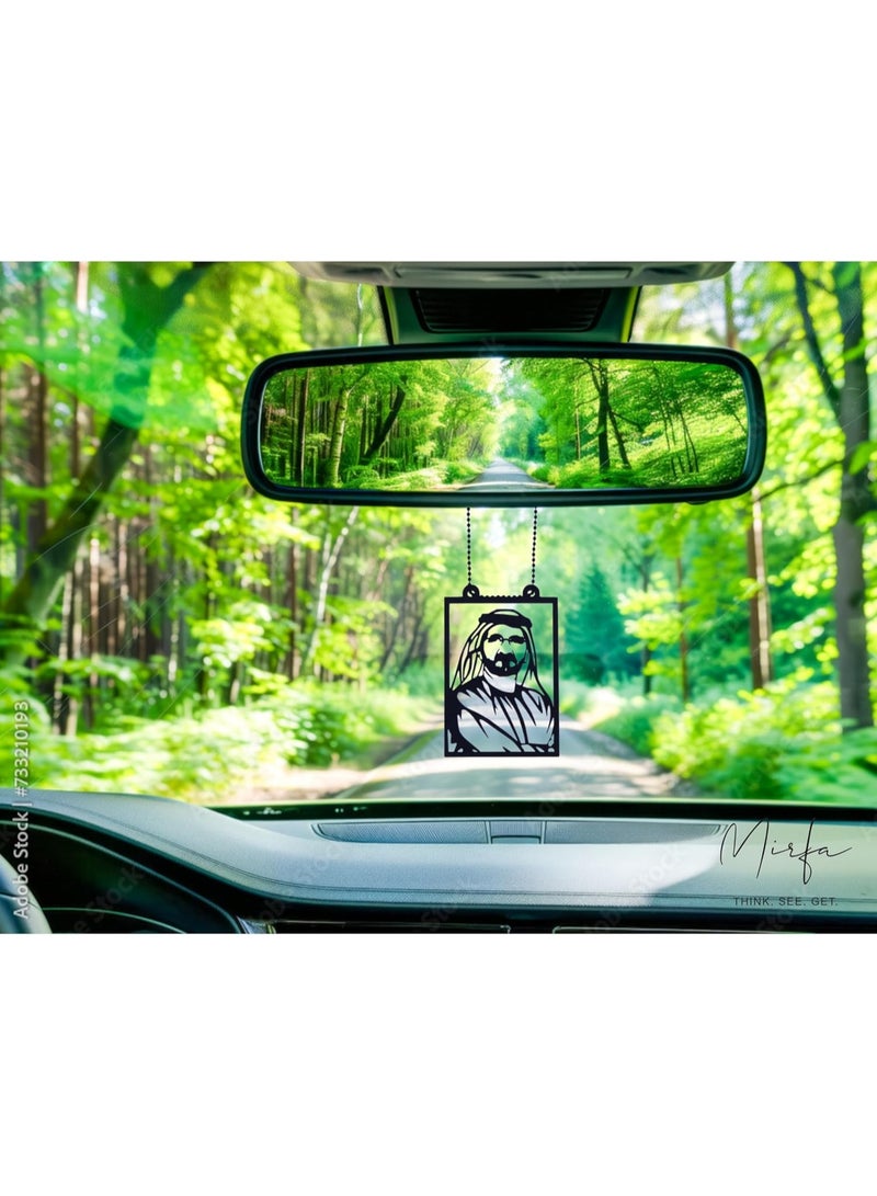 MIRFA Rearview Mirror Hanging Pendant - Wood - Black (HH Sheikh Mohammed Bin Rashid Al Maktoum)  - Image 4