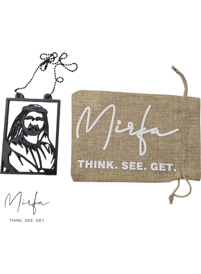 MIRFA Rearview Mirror Hanging Pendant - Wood - Black (HH Sheikh Mohammed Bin Rashid Al Maktoum)  - Image 5