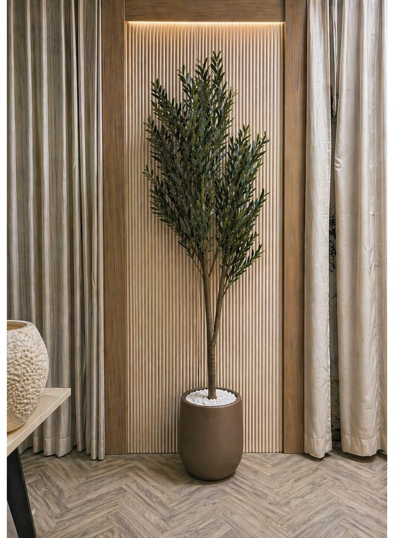 Al-Rawasem House An olive tree with an elegant and attractive design, with a large brown pot in various sizes. - Image 1