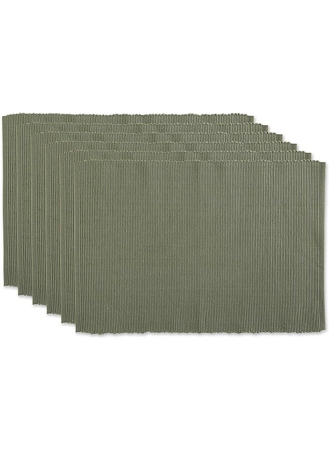 Basic Everyday Ribbed Tabletop 100 Percent Cotton Placemat Set 13X19 Artichoke 6 Piece - pzsku/ZD4EEF5D768FE4D4B55A9Z/45/_/1718350091/827e8e31-46dc-43a5-8e6f-18a2a5010e67