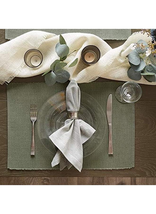 Basic Everyday Ribbed Tabletop 100 Percent Cotton Placemat Set 13X19 Artichoke 6 Piece - pzsku/ZD4EEF5D768FE4D4B55A9Z/45/_/1718350092/7a7a3a20-b234-4929-9c46-9293bdcb249b