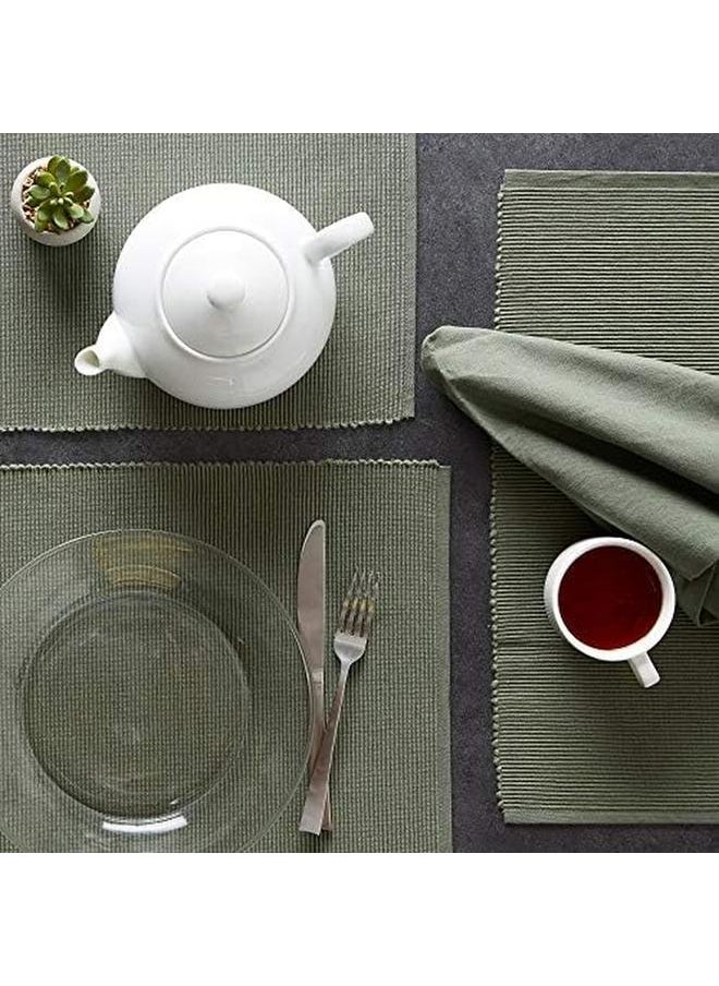 Basic Everyday Ribbed Tabletop 100 Percent Cotton Placemat Set 13X19 Artichoke 6 Piece - pzsku/ZD4EEF5D768FE4D4B55A9Z/45/_/1718350093/1420f31b-57e9-43c1-b1bd-9c37c370084d