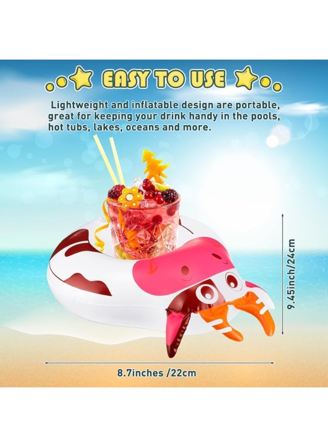 12 Pieces Drink Floats, Inflatable Drink Floats, Reusable Cute Drink Holder Set, Inflatable Float Cup Coasters, for Pool Party Hot Tubs Lakes Oceans, for Boys Girls Adults Summer Pool (Cow) - Image 2