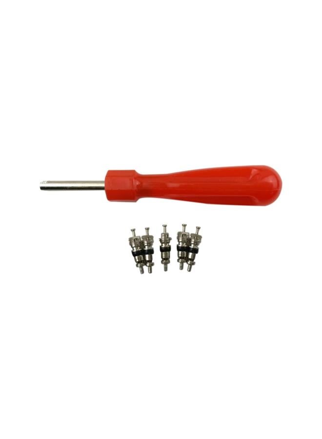 Generic Tire Valve Stem Core Remover Installer with 5 Valve Cores Tire Repair Tool Kit  - Image 1