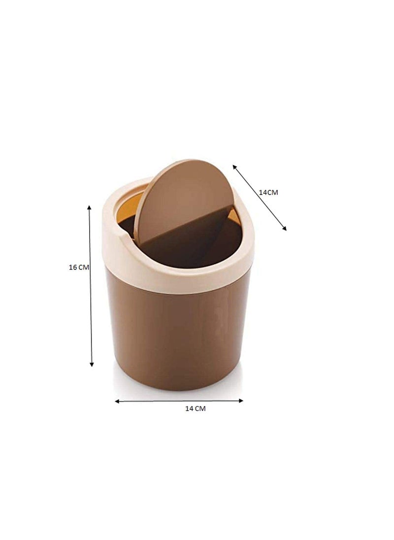 PLASTO WORLD PLASTO WORLD Decor Table Top Dustbin With Swinging Lid Multicolor  - Image 2