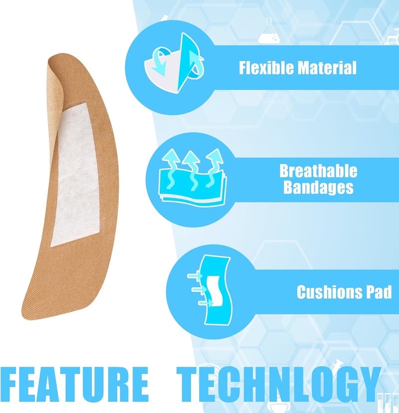 Sinmoe 400 Pcs Large Bandages Bulk Big Flexible Adhesive Wound Care Fabric Bandages for Care and Protect Wounds 2 x 4 Inch - Image 4