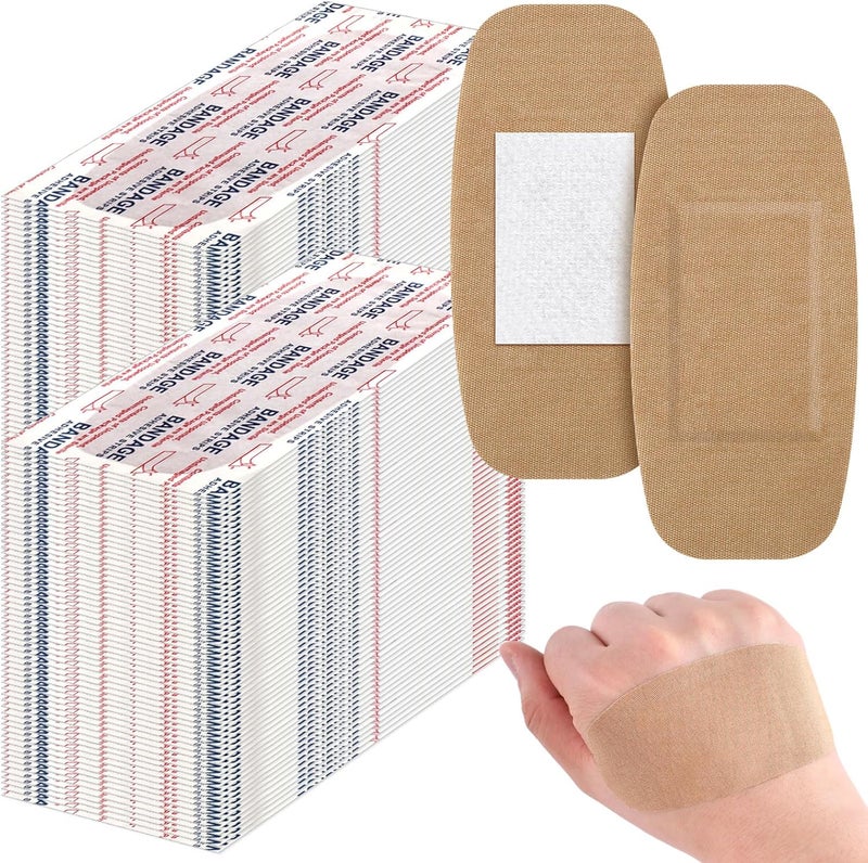 Sinmoe 400 Pcs Large Bandages Bulk Big Flexible Adhesive Wound Care Fabric Bandages for Care and Protect Wounds 2 x 4 Inch - Image 1