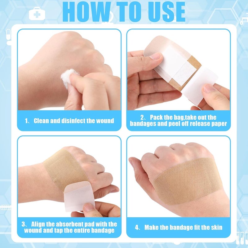 Sinmoe 400 Pcs Large Bandages Bulk Big Flexible Adhesive Wound Care Fabric Bandages for Care and Protect Wounds 2 x 4 Inch - Image 5