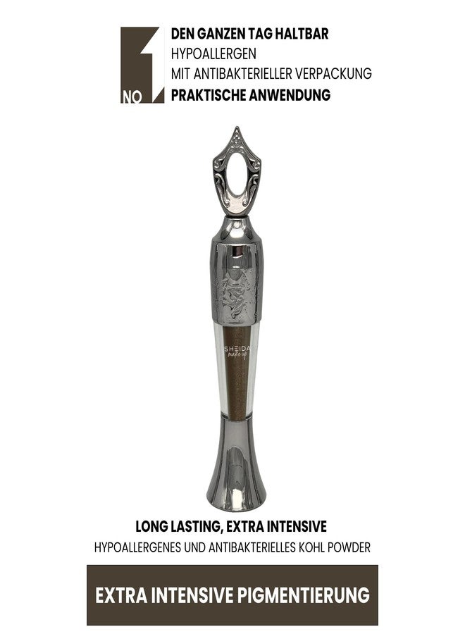 SHEIDA Kohl Kajal Powder Eyeliner - Brown, Highly Pigmented Powder Eyeliner for Smokey Eyes, Natural, Waterproof & Smudge-Resistant, Gentle on the Eyes & Hypoallergenic - Image 4