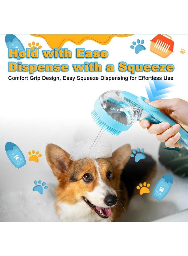 Peehss 3Pcs Dog Bath Brush, Dog Scrubber for Bath, Dog Shampoo Brush Bubble Maker, Dog Paw Washer, dog grooming Massage Brush with Adjustable Ring Handle, dog accessories for Short & Long Hair -Blue - Image 3