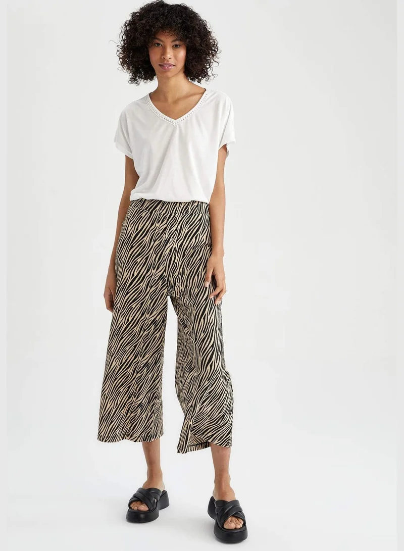 DeFacto Regular Fit Leopard Print Crop Culottes