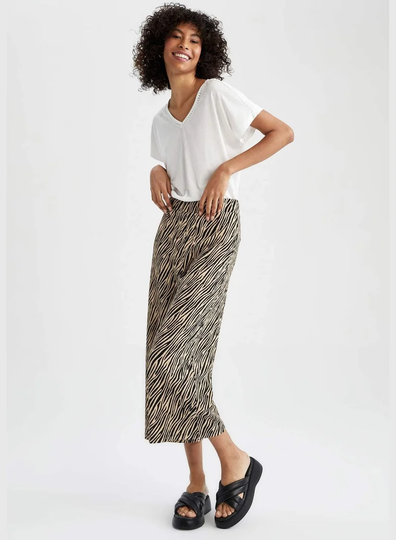 DeFacto Regular Fit Leopard Print Crop Culottes