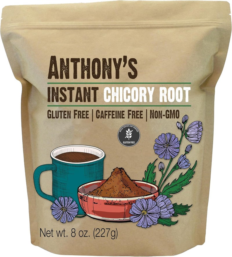 Anthony's مسحوق جذر الهندباء الفوري من أنتوني، 8 أونصات - خالي من الغلوتين، خالي من الكافيين، بديل قهوة غير معدّل وراثيًا - Image 1