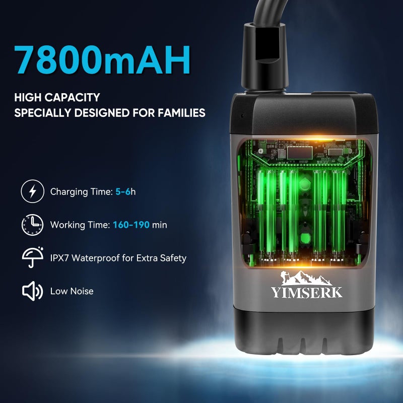 Yimserk Portable Shower with Heater for Camping â€“ 6000mAh Rechargeable Camping Shower Pump with 2000W Heater, 4-Mode Filter, LED Display, Camp Kit for Outdoor Travel, Pets, Car Wash - Image 2