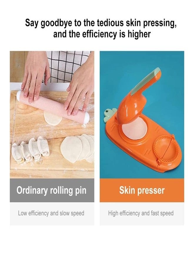 WOPPOW 2 In 1 Dumpling Maker,Kitchen DIY Dumpling Making Tool Baking Pastry Manual Artifact For Pressing Dumpling Skin Wrapper Mould Dough Press Maker (Green) - Image 5