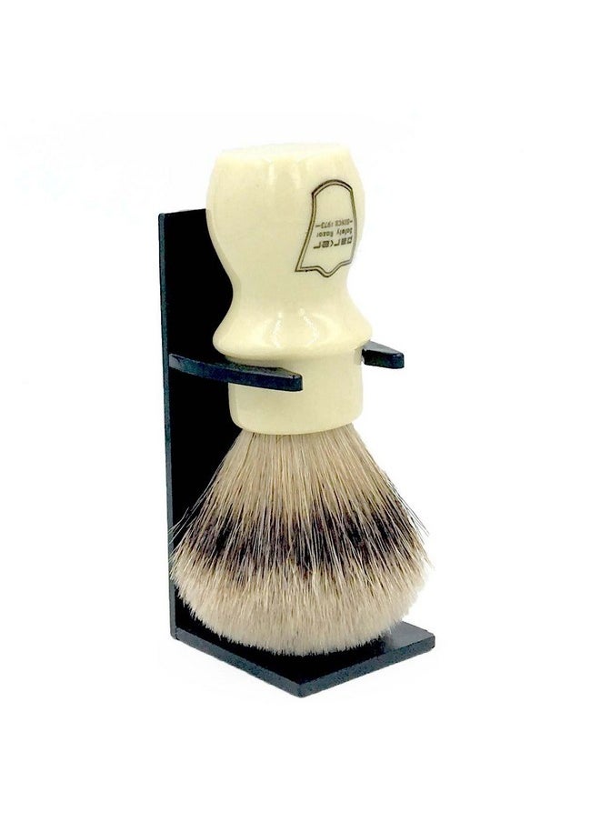 Parker Safety Razor Parker 100% Silvertip Badger Mug Shaving Brush With Brush Stand - Extra Dense And Extra Soft Bristles - Long Handle Is Perfect For Use With Your Shaving Mug (Ivory Color)  - Image 1