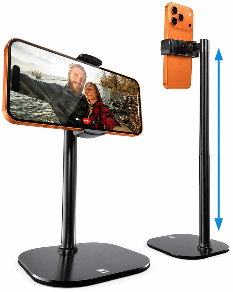 COOPER ChatStand Adjustable Cell Phone Stand for Desk Phone Stand for Recording iPhone Holder for Filming Small iPhone Tripod Soporte para Celular Fits Samsung Android Night Black - Image 2