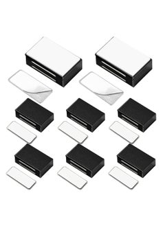 Excefore Cabinet Magnetic Catch Adhesive, 8 Pack Magnetic Door Catch Strong Cabinet Door Magnet Latch Kitchen Magnetic Latch for Cupboard Magnetic Closure Closet Door Closing for Drawer Black  - Image 1