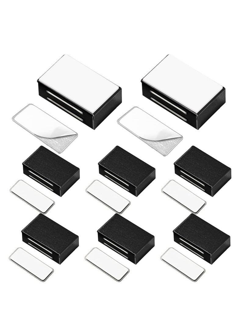 Excefore Cabinet Magnetic Catch Adhesive, 8 Pack Magnetic Door Catch Strong Cabinet Door Magnet Latch Kitchen Magnetic Latch for Cupboard Magnetic Closure Closet Door Closing for Drawer Black  - Image 1