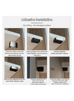 Excefore Cabinet Magnetic Catch Adhesive, 8 Pack Magnetic Door Catch Strong Cabinet Door Magnet Latch Kitchen Magnetic Latch for Cupboard Magnetic Closure Closet Door Closing for Drawer Black  - Image 4