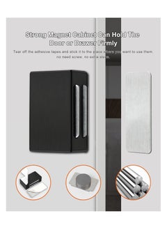 Excefore Cabinet Magnetic Catch Adhesive, 8 Pack Magnetic Door Catch Strong Cabinet Door Magnet Latch Kitchen Magnetic Latch for Cupboard Magnetic Closure Closet Door Closing for Drawer Black  - Image 2