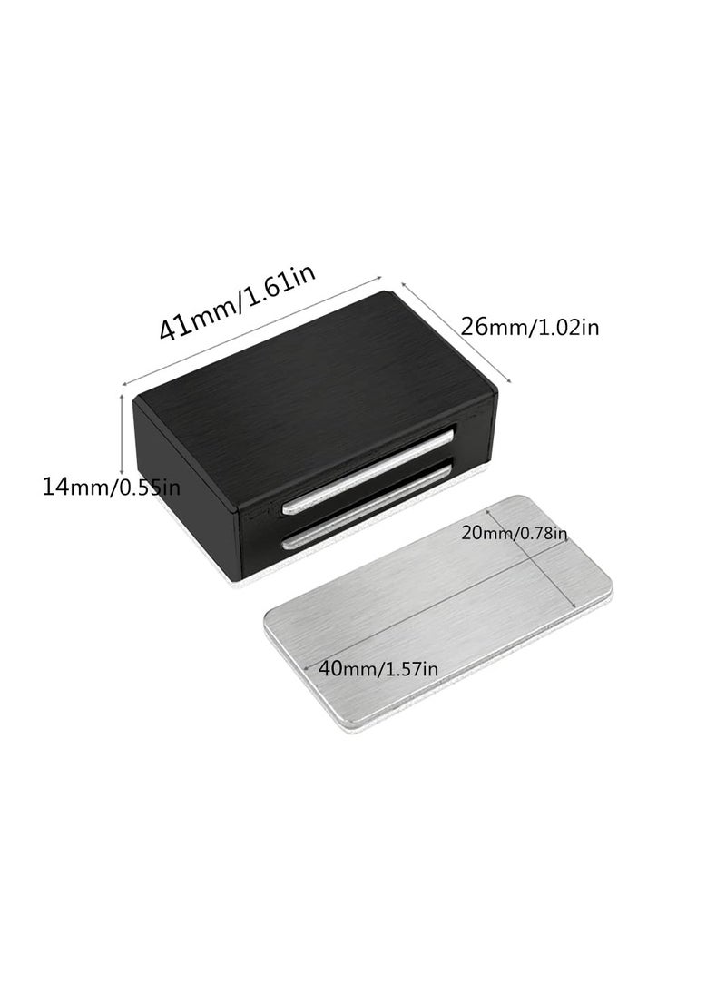 Excefore Cabinet Magnetic Catch Adhesive, 8 Pack Magnetic Door Catch Strong Cabinet Door Magnet Latch Kitchen Magnetic Latch for Cupboard Magnetic Closure Closet Door Closing for Drawer Black  - Image 3