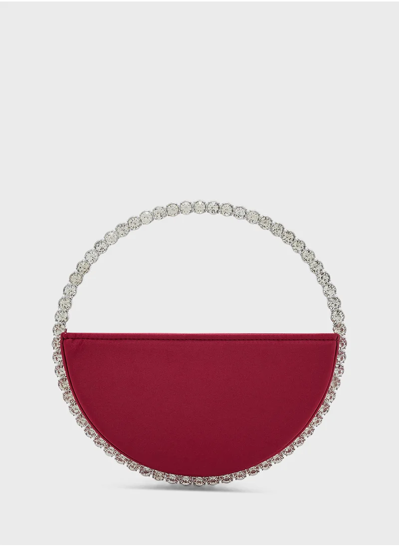 Khizana Diamante Round Clutch Bag
