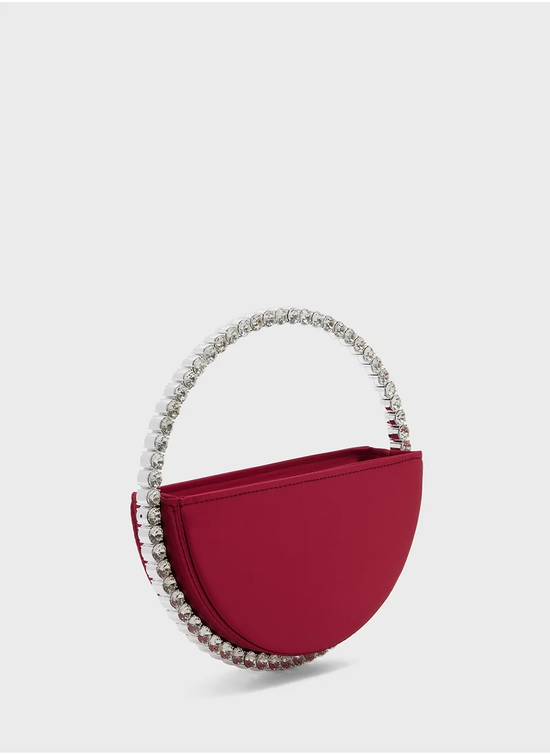 Khizana Diamante Round Clutch Bag