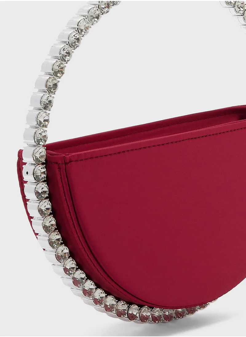 Khizana Diamante Round Clutch Bag