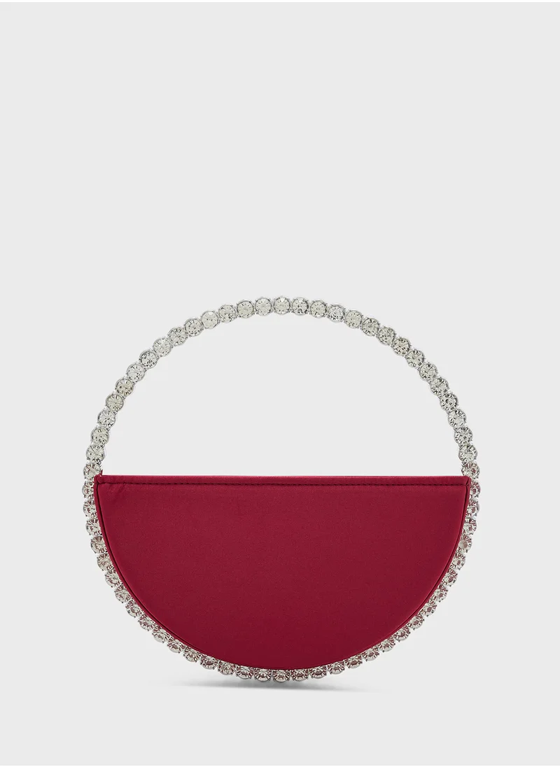 Khizana Diamante Round Clutch Bag