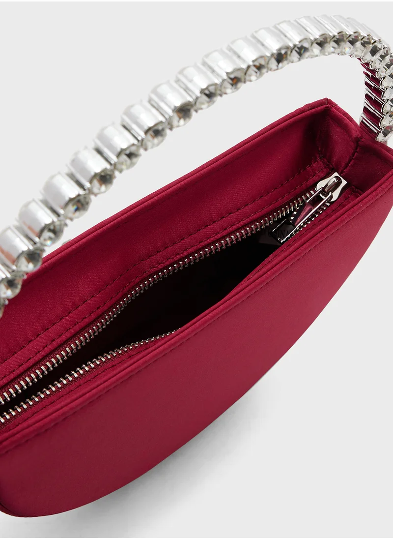 Khizana Diamante Round Clutch Bag
