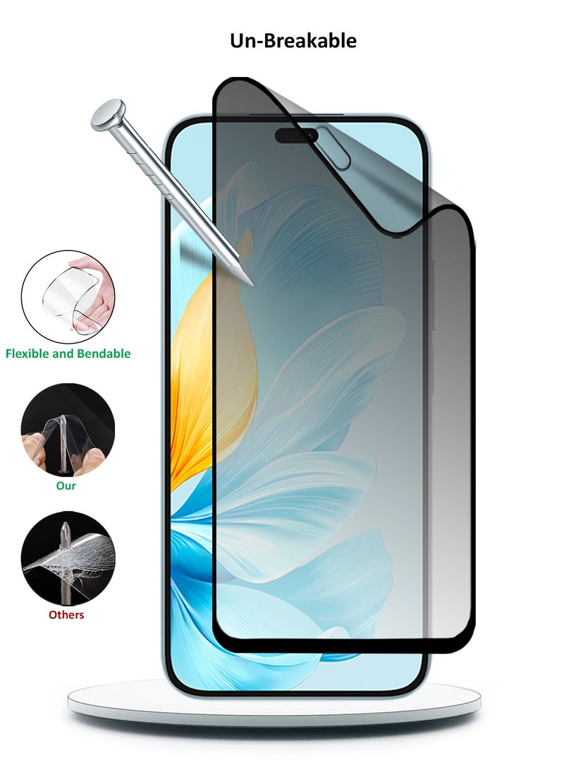 Wtech Honor 200 Lite 5G 2024 Nano Ceramic Privacy Full Glue Full Cover Matte Flexible Screen Protector  (MSCNMP) - Clear/Black - Image 4