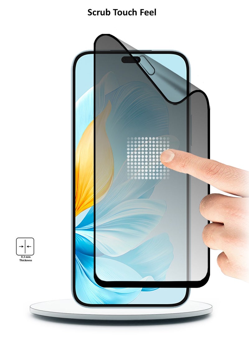 Wtech Honor 200 Lite 5G 2024 Nano Ceramic Privacy Full Glue Full Cover Matte Flexible Screen Protector  (MSCNMP) - Clear/Black - Image 3