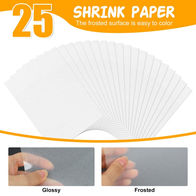 REGUICORP 25 Pieces Shrinky Dink Sheets Kit, 7.9 X 5.7-inch Shrink Art Paper, Shrinky Dink Paper Suitable for Bracelet Key Chain DIY Production - Image 4