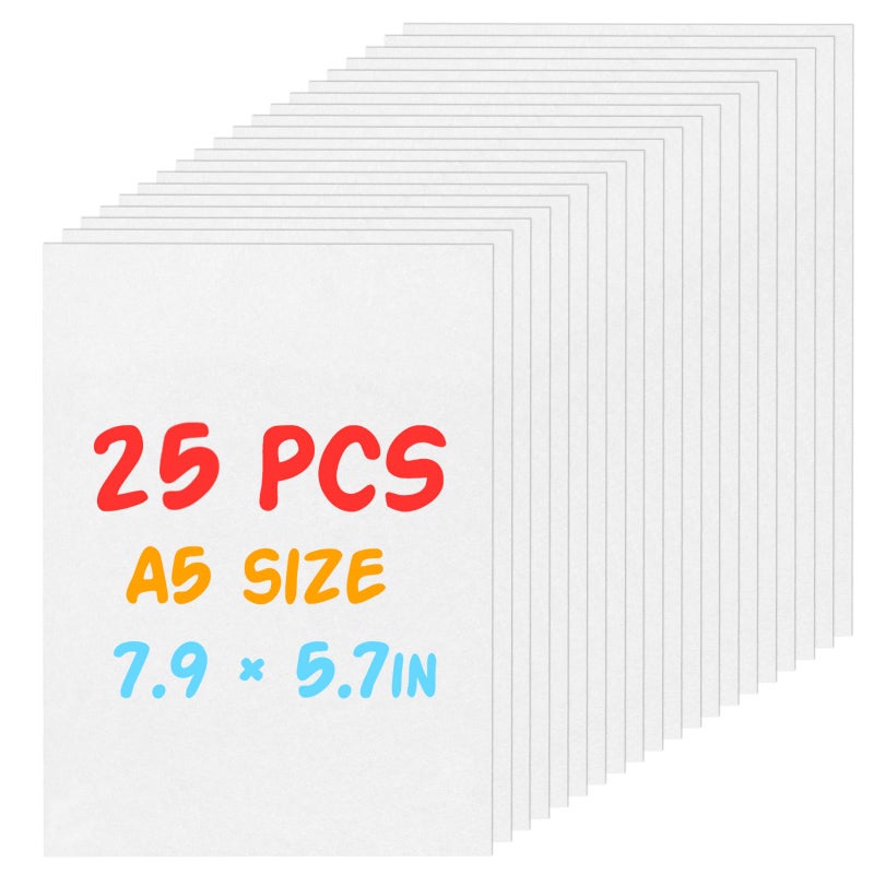 REGUICORP 25 Pieces Shrinky Dink Sheets Kit, 7.9 X 5.7-inch Shrink Art Paper, Shrinky Dink Paper Suitable for Bracelet Key Chain DIY Production - Image 1