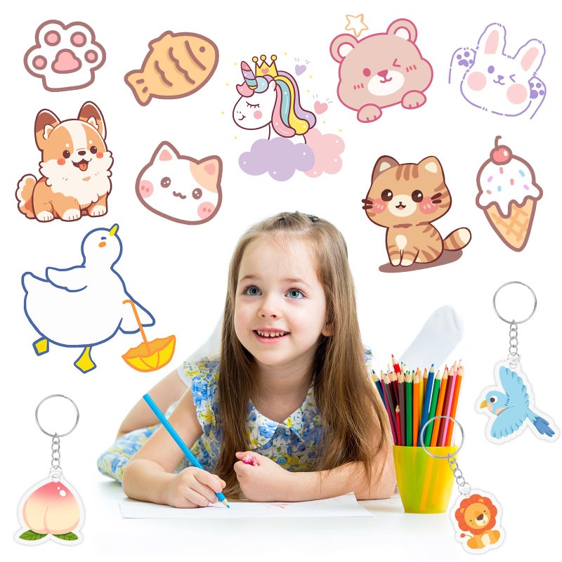 REGUICORP 25 Pieces Shrinky Dink Sheets Kit, 7.9 X 5.7-inch Shrink Art Paper, Shrinky Dink Paper Suitable for Bracelet Key Chain DIY Production - Image 5