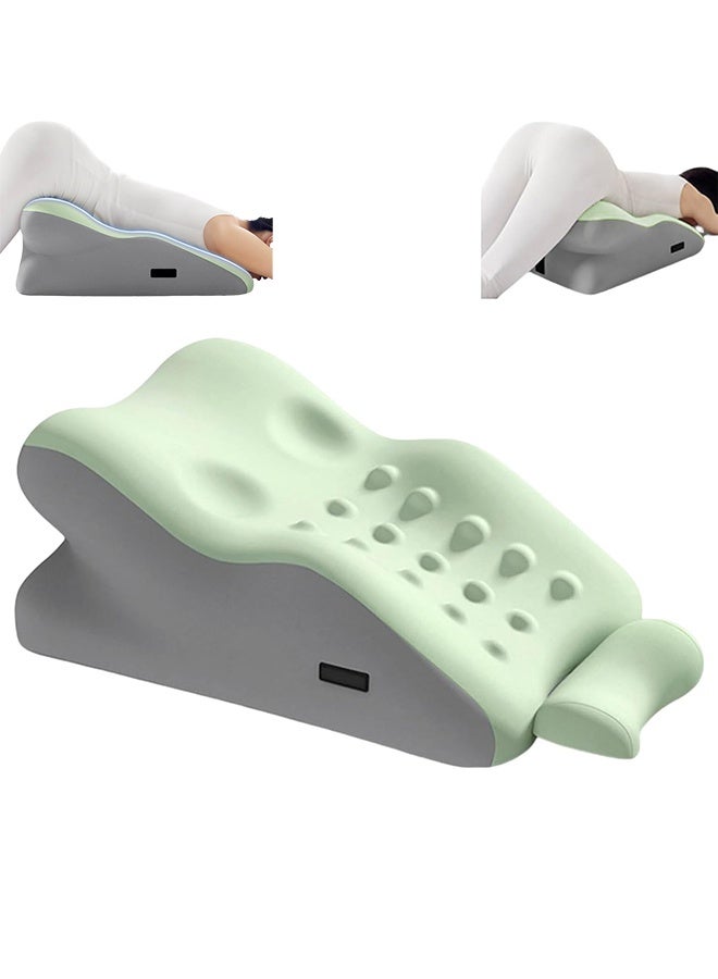 والالا وسادة إسفنجية ميموري فوم 3 في 1 لتقويم العظام، لتخفيف آلام الظهر والساقين والنوم | وسادة إسفينية وقطنية بغطاء أخضر قابل للغسل | وسادة محمولة للتخييم - Image 1