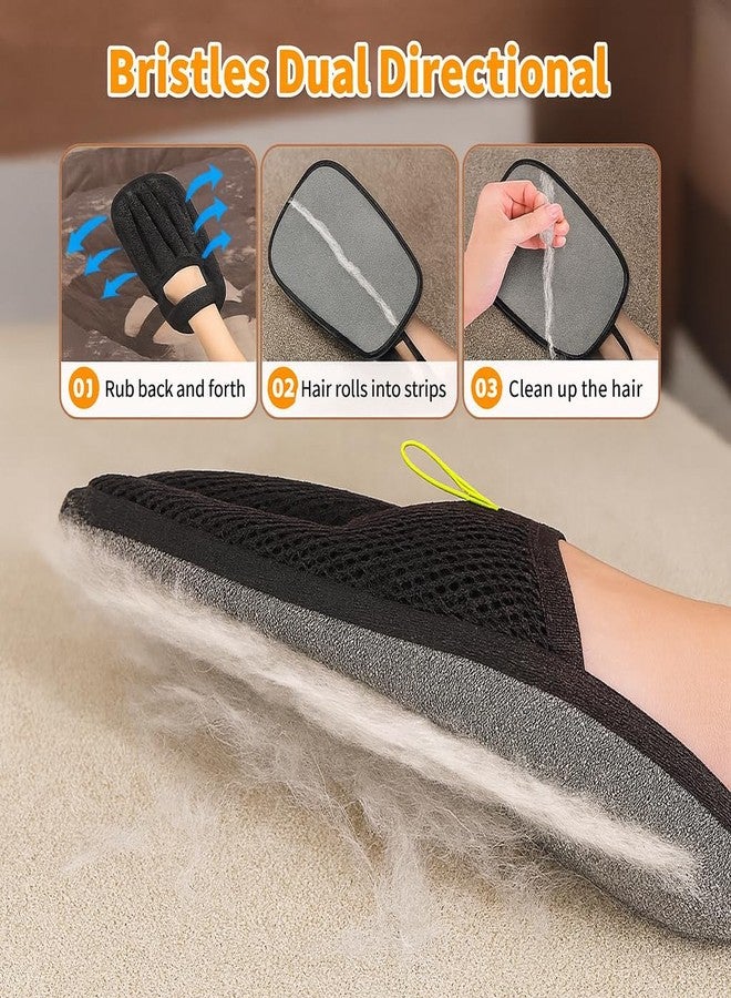 Pet Grooming Hair Removal Glove & Handy Brush Set (3 Pack) – Reusable Fur Remover for Dogs & Cats, Easy Deshedding Tool for Sofa, Clothes, Carpet & Car Seats - Image 3