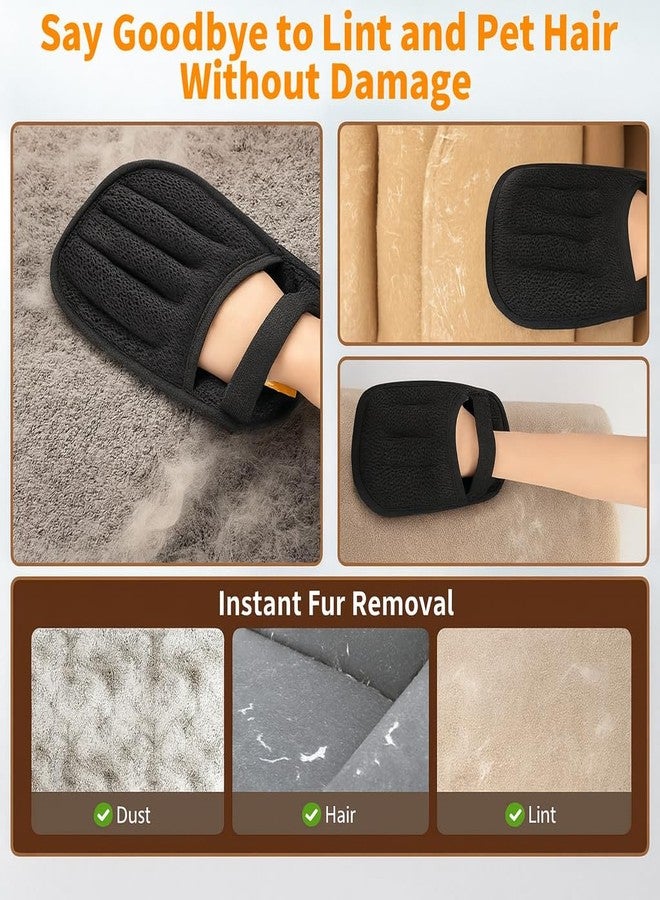Pet Grooming Hair Removal Glove & Handy Brush Set (3 Pack) – Reusable Fur Remover for Dogs & Cats, Easy Deshedding Tool for Sofa, Clothes, Carpet & Car Seats - Image 5