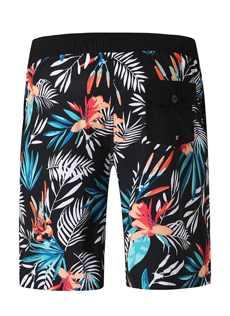Loquat - 2Pcs Men's Sport Loose Breathable Swimming Leaf Shorts Multicolour - Image 1